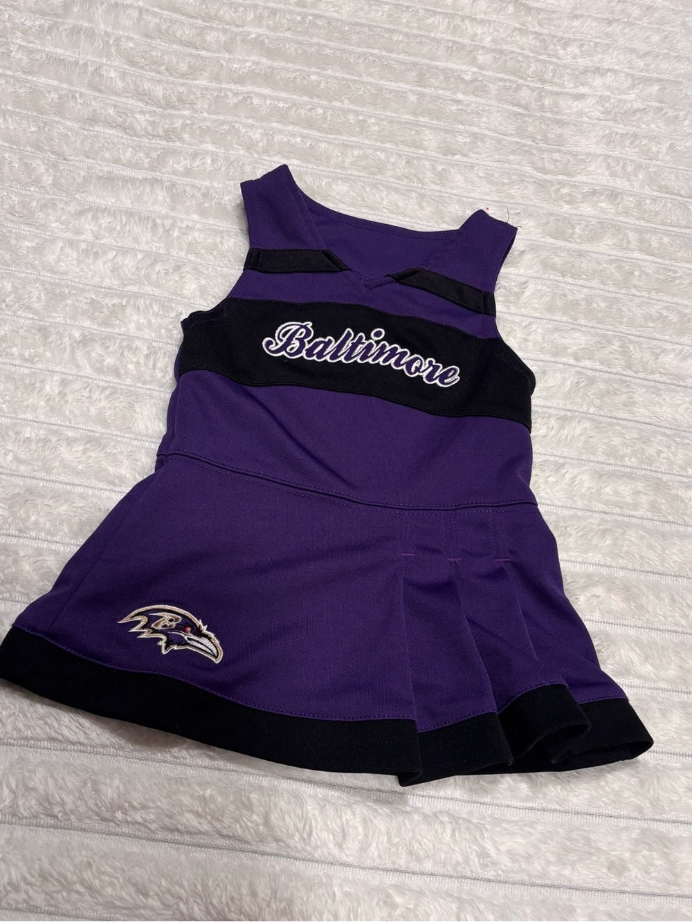Purple and Black Baltimore Ravens Kids Cheer Dress